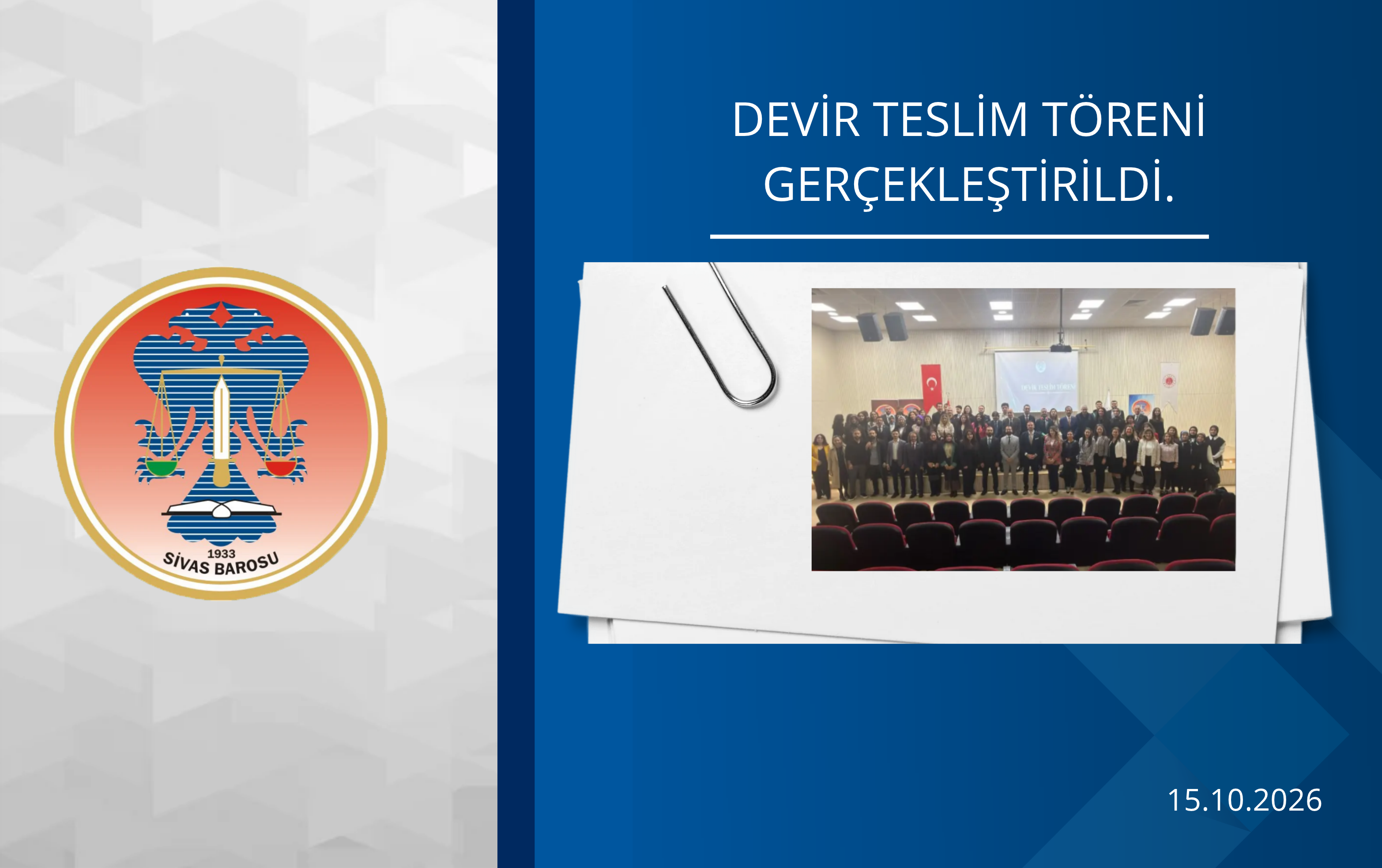 Sivas Barosu Devir Teslim Töreni Gerçekleştirildi